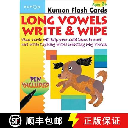 【3-4周达】Long Vowels Write & Wipe! Flash Cards [With Toxic-Free Pen] [9781933241487]