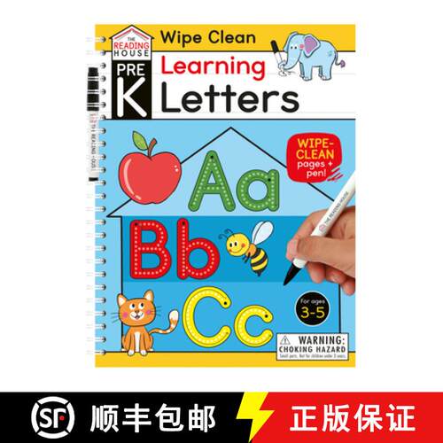 【3-4周达】Learning Letters (Pre-K Wipe Clean Workbook): Preschool Wipe Clean Activity Workbook, Ages... [9780593450437]