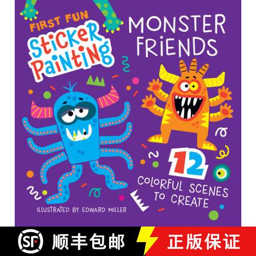 预订 First Fun Sticker Painting: Monster Friends: 12 Colorful Scenes to Create [9781641244602]