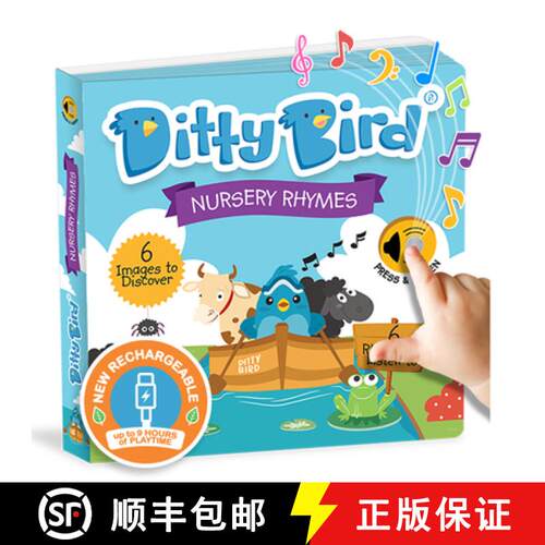 【3-4周达】Ditty Bird Nursery Rhymes Interactive Musical Sound Book for Toddlers 1- 3 Sing-Along Boar... [9780994606730]