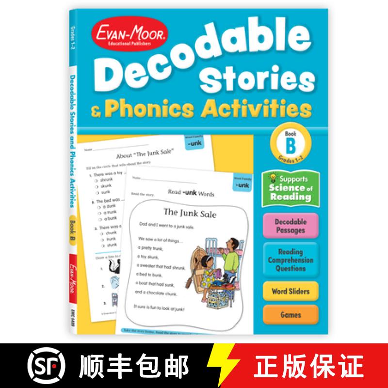 【3-4周达】Decodable Stories and Phonics Activities, Level B, Grade 1 - 2 Workbook [9781645144267]