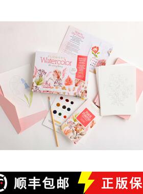 【3-4周达】Watercolor the Easy Way Paint-Your-Own Watercolor Cards Flowers: Notecard Paint Kit with P... [9780764369537]