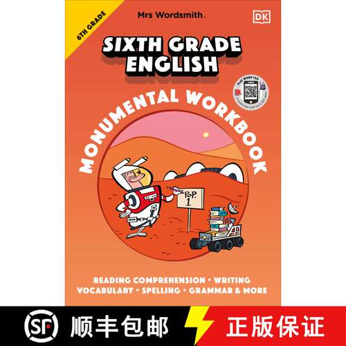 【3-4周达】Mrs Wordsmith 6th Grade English Monumental Workbook: + 3 Months of Word Tag Video Game [9780744057010]