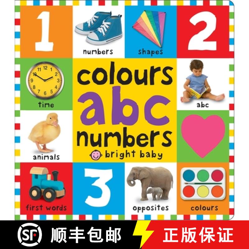 【3-4周达】Colours ABC Numbers (First 100 Board Books) [9781783412020]