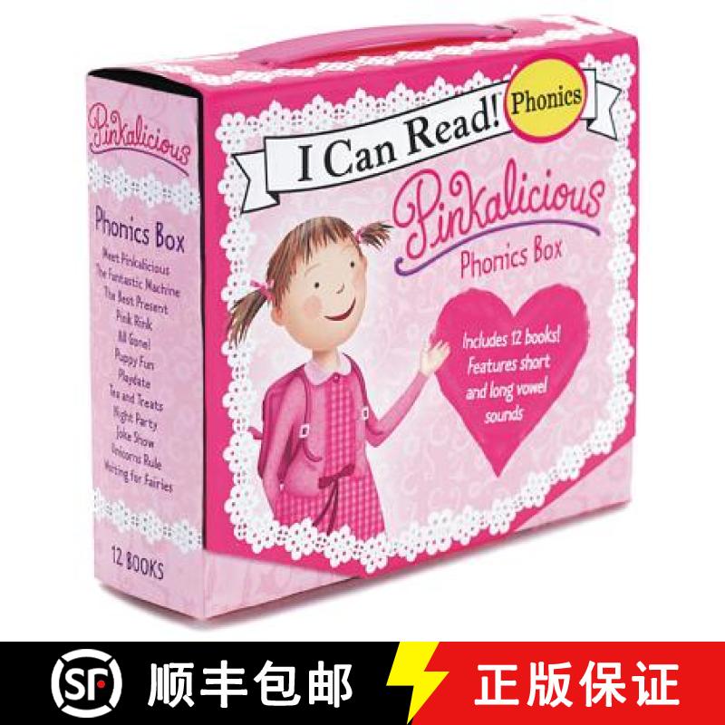 预订 Pinkalicious 12-Book Phonics Fun!: Includes 12 Mini-Books Featuring Short and Long Vowel Sounds [9780062352156]
