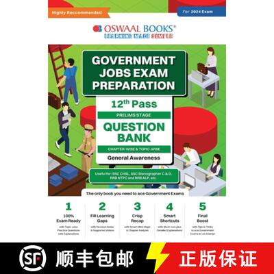 【3-4周达】Oswaal Government Exams Question Bank 12th Pass | General Awareness | for 2024 Exam [9789359588926]