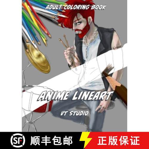 【3-4周达】Anime Lineart Adult Coloring Book [9781034519430]