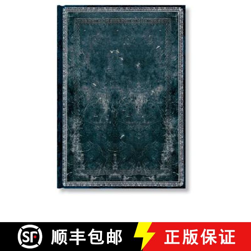 【2-3周达】Paperblanks Midnight Steel Old Leather Collection MIDI Address Book Elastic Band Closure 1... [9781439746011]