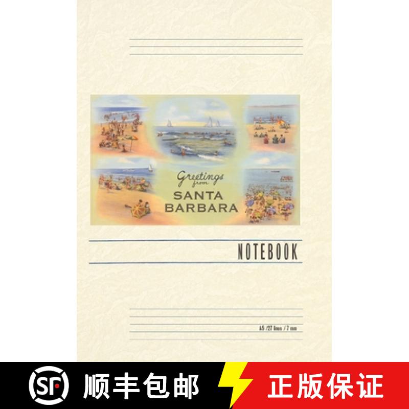 【3-4周达】Vintage Lined Notebook Vintage Greetings from Santa Barbara [9798385445691]