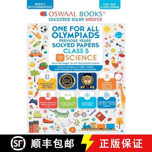 【3-4周达】Oswaal One for All Olympiad Previous Years Solved Papers, Class-5 Science Book (For 2021-2... [9789354234675]