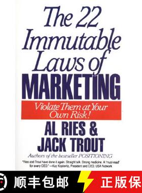 【3-4周达】The 22 Immutable Laws of Marketing: Exposed and Explained by the World's Two [9780887306662]