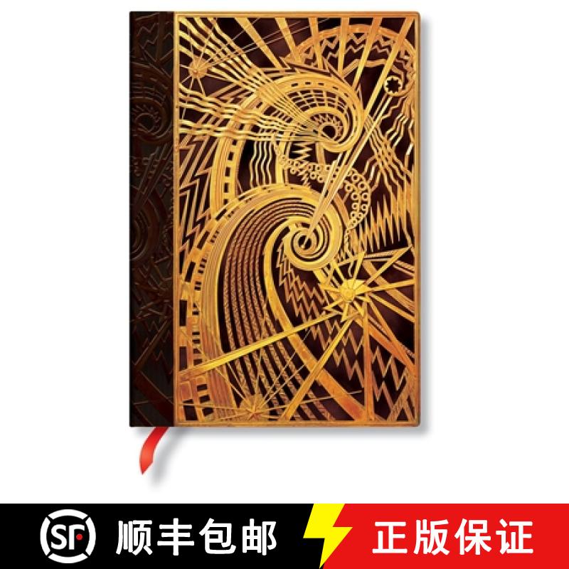 【2-3周达】Chanin Spiral (New York Deco) Midi Unlined Hardcover Journal [9781439781746]