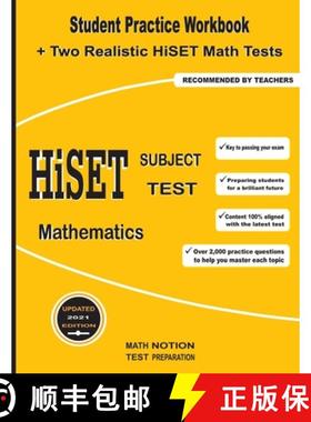 【3-4周达】HiSET Subject Test Mathematics: Student Practice Workbook + Two Realistic HiSET Math Tests [9781636200422]