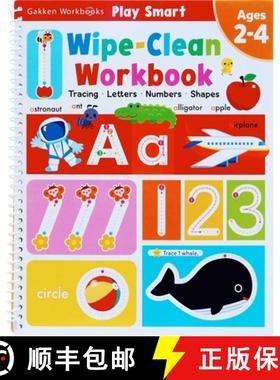 预订 Play Smart Wipe-Clean Workbook Ages 2-4: Tracing, Letters, Numbers, Shapes: Dry Erase Handwritin... [9784056212327]