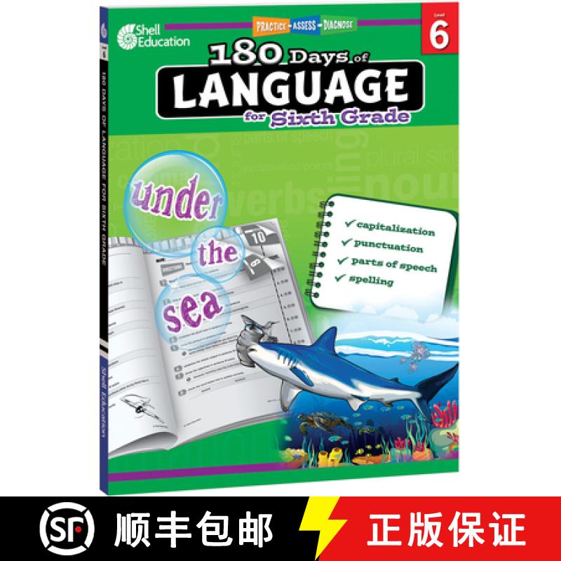 【3-4周达】180 Days(tm) Language for Sixth Grade: Practice, Assess, Diagnose [9781425811716]