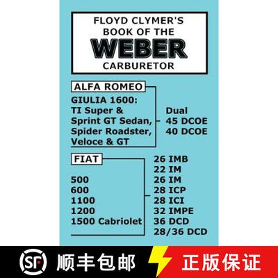 【3-4周达】Floyd Clymer's Book of the Weber Carburetor [9781588501059]