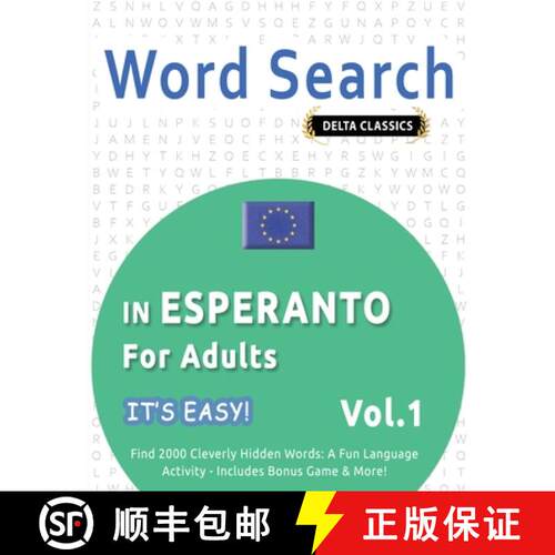 【3-4周达】Word Search in Esperanto for Adults - It's Easy! Vol.1 - Delta Classics - Find 2000 Clever... [9798349005244]