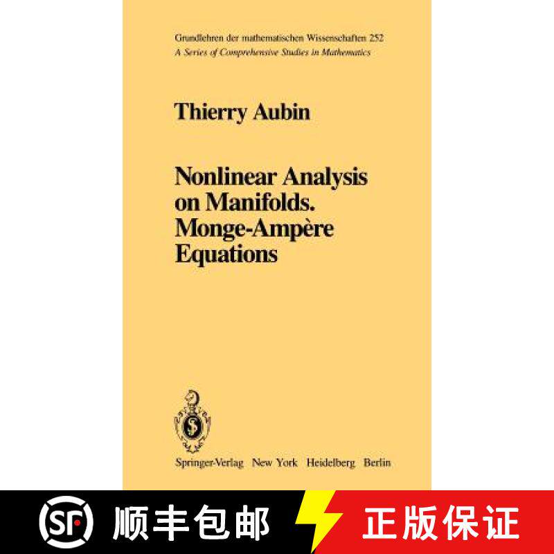 【3-4周达】Nonlinear Analysis on Manifolds. Monge-Ampère Equations [9780387907048]