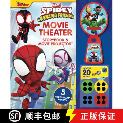 【3-4周达】精装 Marvel Spidey and His Amazing Friends: Movie Theater Storybook & Movie Projector [9780794448066]
