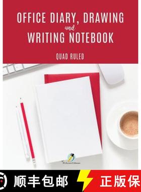【3-4周达】Office Diary, Drawing and Writing Notebook Quad Ruled [9781541966253]