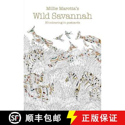 【3-4周达】Millie Marotta's Wild Savannah Postcard Book: 30 beautiful cards for colouring in [9781849943819]