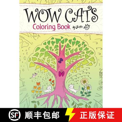 【3-4周达】WOW CATS Coloring Book by Junko (Japanese-English edition) [9781945352096]