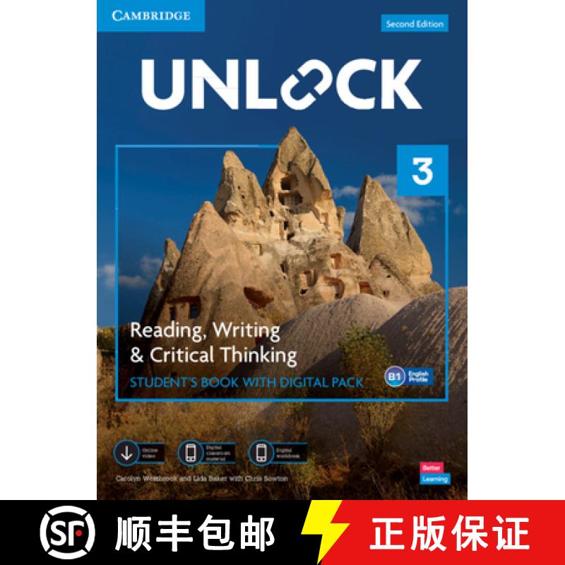 【3-4周达】Unlock Level 3 Reading, Writing and Critical Thinking Student's Book with Digital Pack [Wi... [9781009031400]