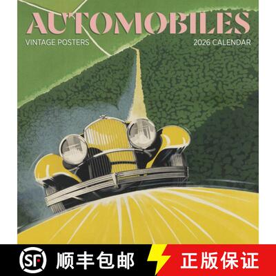 【3-4周达】Automobiles: Vintage Posters 2026 Wall Calendar [9781087511719]