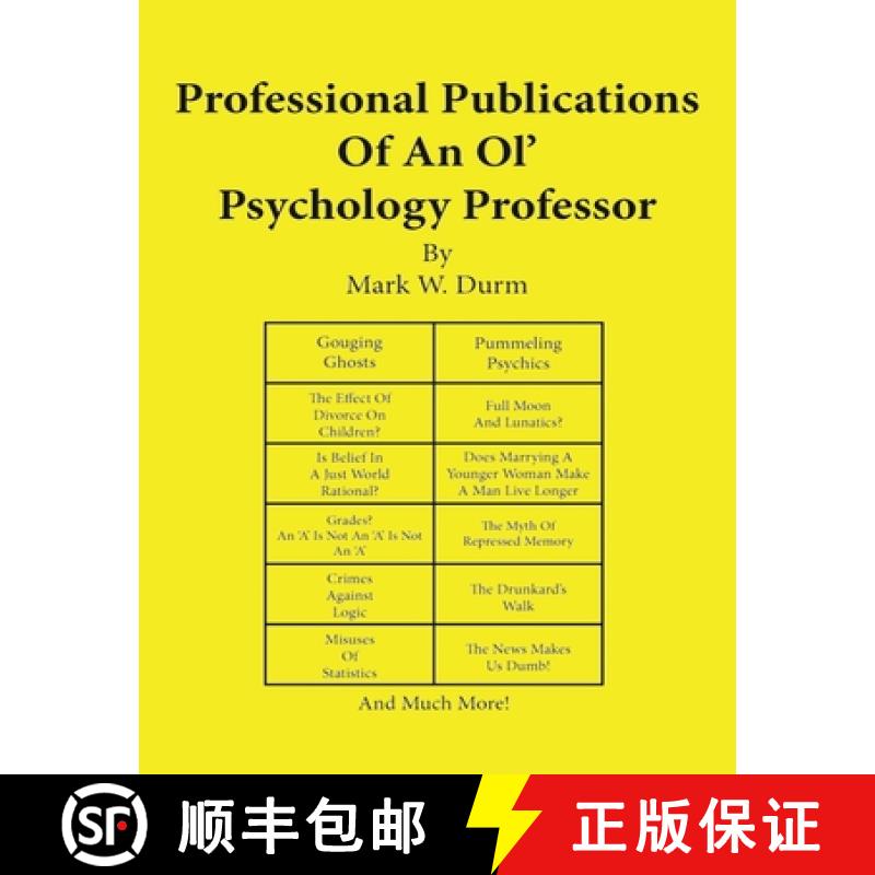 【3-4周达】Professional Publications of an Ol' Psychology Professor [9798889251941] - 实物图