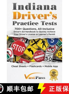 【3-4周达】Indiana Driver's Practice Tests: 700+ Questions, All-Inclusive Driver's Ed Handbook to Qui... [9781955645164]