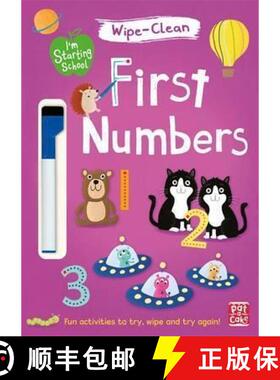 【3-4周达】I'm Starting School: First Numbers: Wipe-clean book with pen [9781526380104]