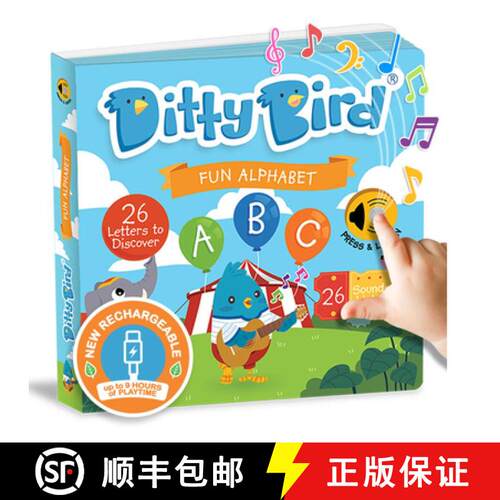 【3-4周达】精装 Ditty Bird ABC Fun Alphabet Interactive Sound Book for Toddlers 1- 3 Musical Books fo... [9781919650067]