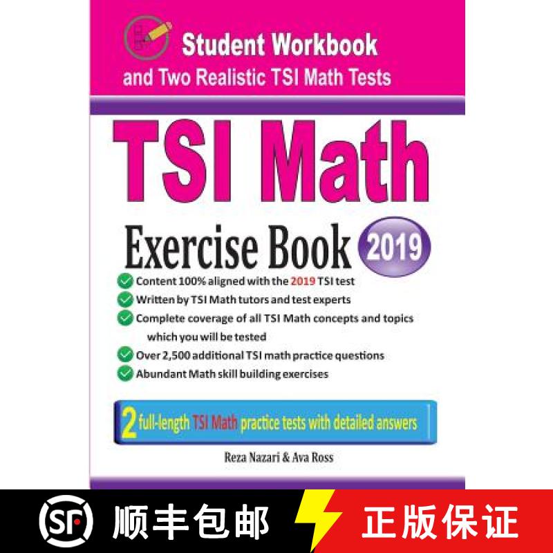 【3-4周达】TSI Math Exercise Book: Student Workbook and Two Realistic TSI Math Tests [9781970036695]