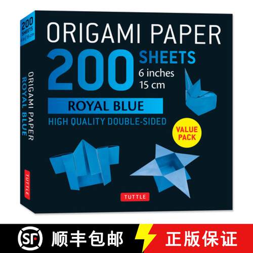 【3-4周达】Origami Paper 200 sheets Royal Blue 6: Solid Royal Blue 200 double-sided origami sheets an... [9780804858908]