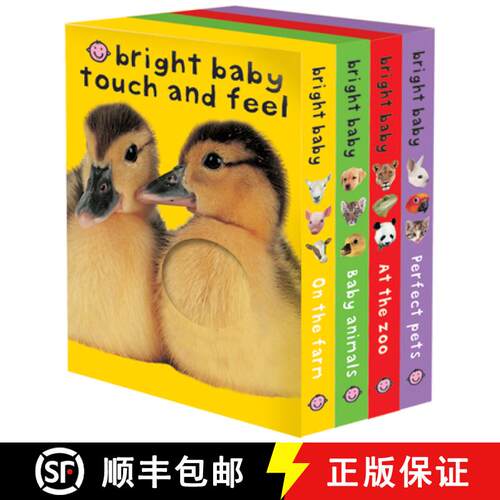 【3-4周达】Bright Baby Touch & Feel Boxed Set: On the Farm, Baby Animals, At the Zoo and Perfect Pets... [9780312498726]