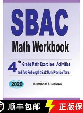 预订 SBAC Math Workbook: 4th Grade Math Exercises, Activities, and Two Full-Length SBAC Math Practice... [9781646127078]