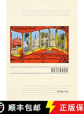 【3-4周达】Vintage Lined Notebook Greetings from Peoria, Illinois [9798385414550]