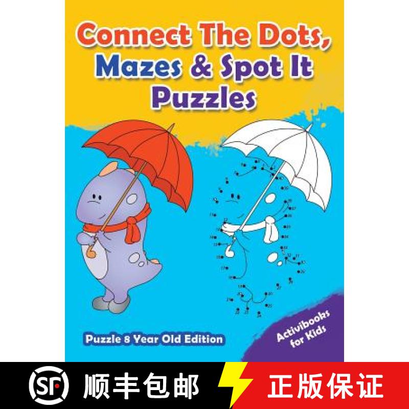 【3-4周达】Connect The Dots, Mazes & Spot It Puzzles - Puzzle 8 Year Old Edition [9781683211396]