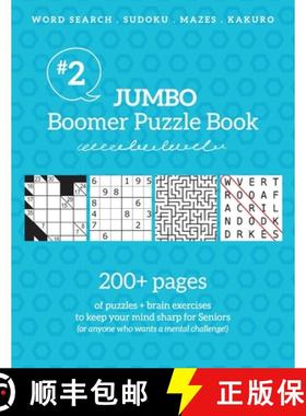 【3-4周达】Jumbo Boomer Puzzle Book #2: 200+ pages of puzzles & brain exercises to keep your mind... [9781988821689]