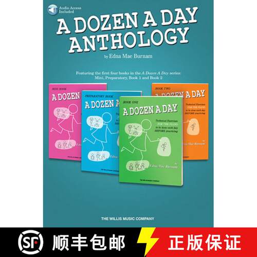 【3-4周达】A Dozen a Day Anthology (Mini Preparatory 1 and 2 Books) - Beginner Piano Book for Kids & ... [9781495061165]