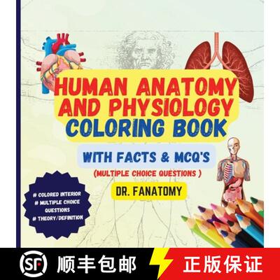 【3-4周达】Human Anatomy and Physiology Coloring Book with Facts and MCQ's (Multiple Choice Questions [9780645454420]