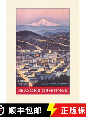 预订 Vintage Lined Notebook Seasons Greetings, Mt. Hood from Portland [9798385443147]