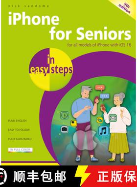 【3-4周达】iPhone for Seniors in easy steps : For all models of iPhone with iOS 16 [9781840789829]