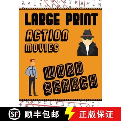 【3-4周达】Large Print Action Movies Word Search: With Movie Pictures - Extra-Large, For Adults & Sen... [9781952772580]