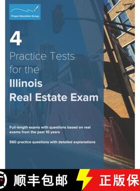预订 4 Practice Tests for the Illinois Real Estate Exam: 560 Practice Questions with Detailed Explana... [9781734213850]