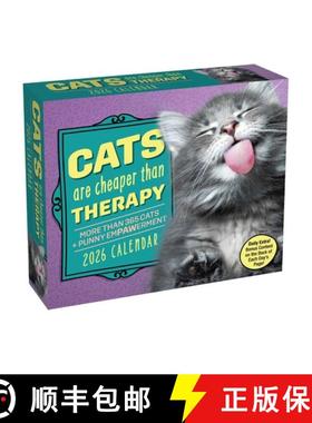 【3-4周达】Cats Are Cheaper Than Therapy 2026 Day-To-Day Calendar: More Than 365 Cats [9781524896942]