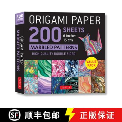 【3-4周达】Origami Paper 200 sheets Marbled Patterns 6 (15 cm): Tuttle Origami Paper: High-Quality Do... [9780804852845]