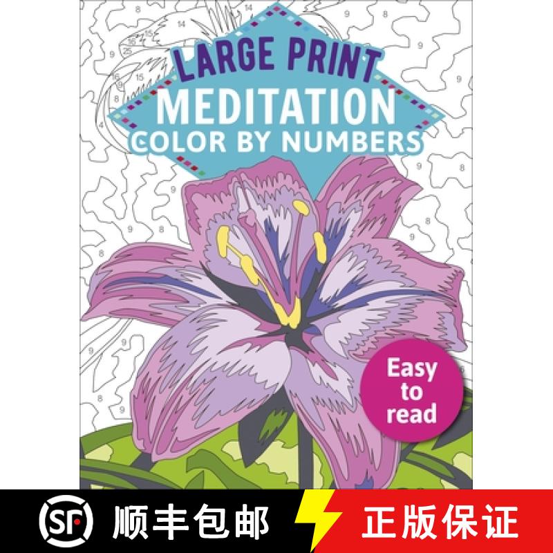 【3-4周达】Large Print Meditation Color by Numbers: Easy to Read [9781398808973]