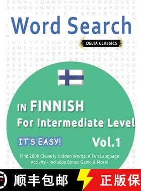 【3-4周达】Word Search in Finnish for Intermediate Level - It's Easy! Vol.1 - Delta Classics - Find 2... [9798349006043]