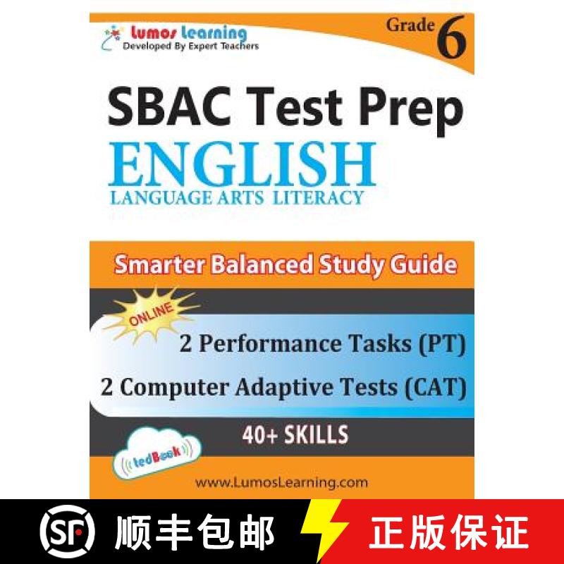【3-4周达】SBAC Test Prep: Grade 6 English Language Arts Literacy (ELA) Common Core Practice Book and... [9781940484785]